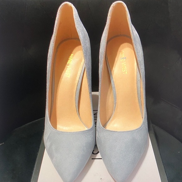 Nine West Shoes - Nine West Light Gray Pointed Toe Suede Pumps